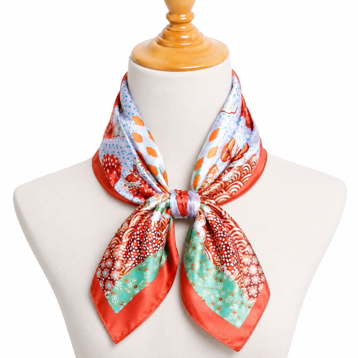 Abstract Zen Forest Square Silk Foulard
